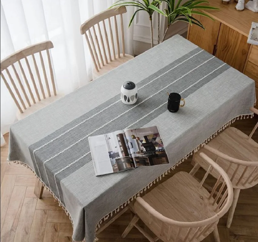 Cotton Gray Tassel Lace Tablecloth Rectangular Embroidered Tablecloth Japan Home Living Room Table Cloth Striped Simplicity
Cotton Gray Tassel Lace Tablecloth Rectangular Embroidered Tablecloth Japan Home Living Room Table Cloth Striped Simplicity