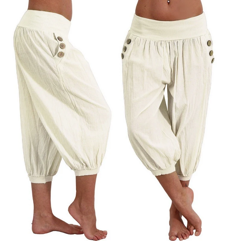 Muyogrt Women Summer Harem Pants Loose Knee Length Trousers Female Solid Soft Elastic Waist Capris Pants Plus Size Mujer
Muyogrt Women Summer Harem Pants Loose Knee Length Trousers Female Solid Soft Elastic Waist Capris Pants Plus Size Mujer