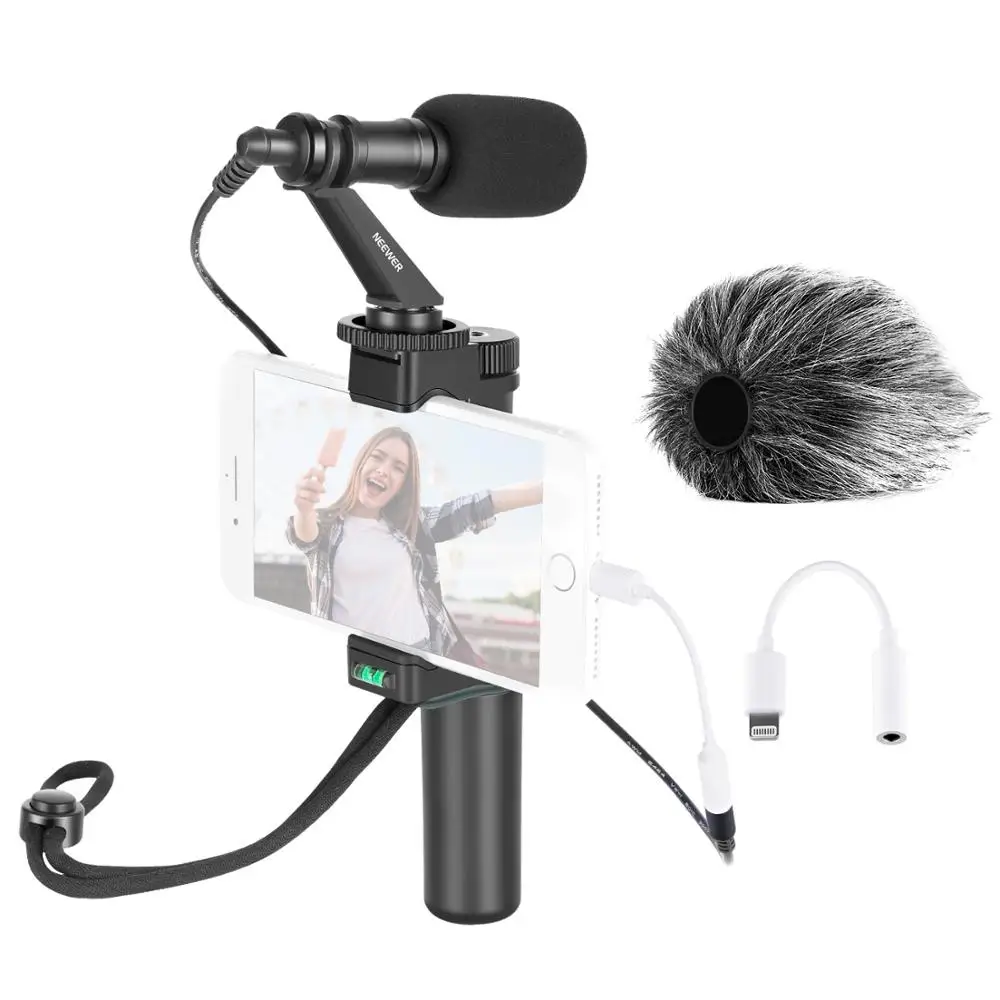 Neewer Smartphone Rig Filmmaker Grip Tripod Mount+Phone Clip+CM14 Video MicrophoneFor iPhone11/11 Pro/11 Pro Max/XS/XR,Android
Neewer Smartphone Rig Filmmaker Grip Tripod Mount+Phone Clip+CM14 Video MicrophoneFor iPhone11/11 Pro/11 Pro Max/XS/XR,Android