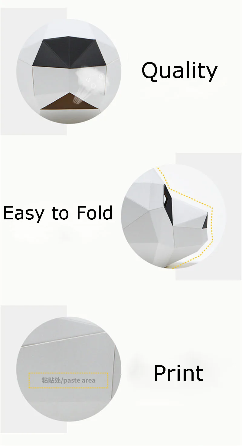 Funny Creative DIY Racoon Bear 3D Paper Mask Card Model Building Sets Adults Costume Cosplay Party Paper Building Construction Toys (3)