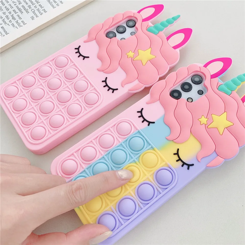 Pop Push Bubble Case For Xiaomi Poco M2 Pro Redmi Note 8 9 Max 9s 10 10s 10X 4G Fidget Toys Kids Game Cases Cover | Мобильные