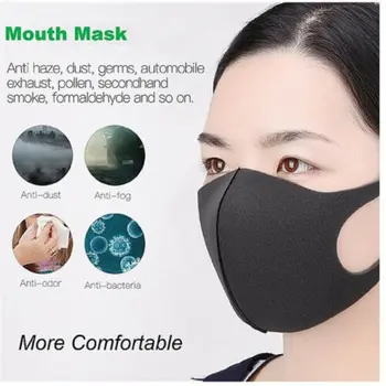 1pcs Breathable Unisex Sponge Face Mask Reusable Anti Pollution Face Shield Wind Proof Mouth Cover Black Mouth Mask 
1pcs Breathable Unisex Sponge Face Mask Reusable Anti Pollution Face Shield Wind Proof Mouth Cover Black Mouth Mask