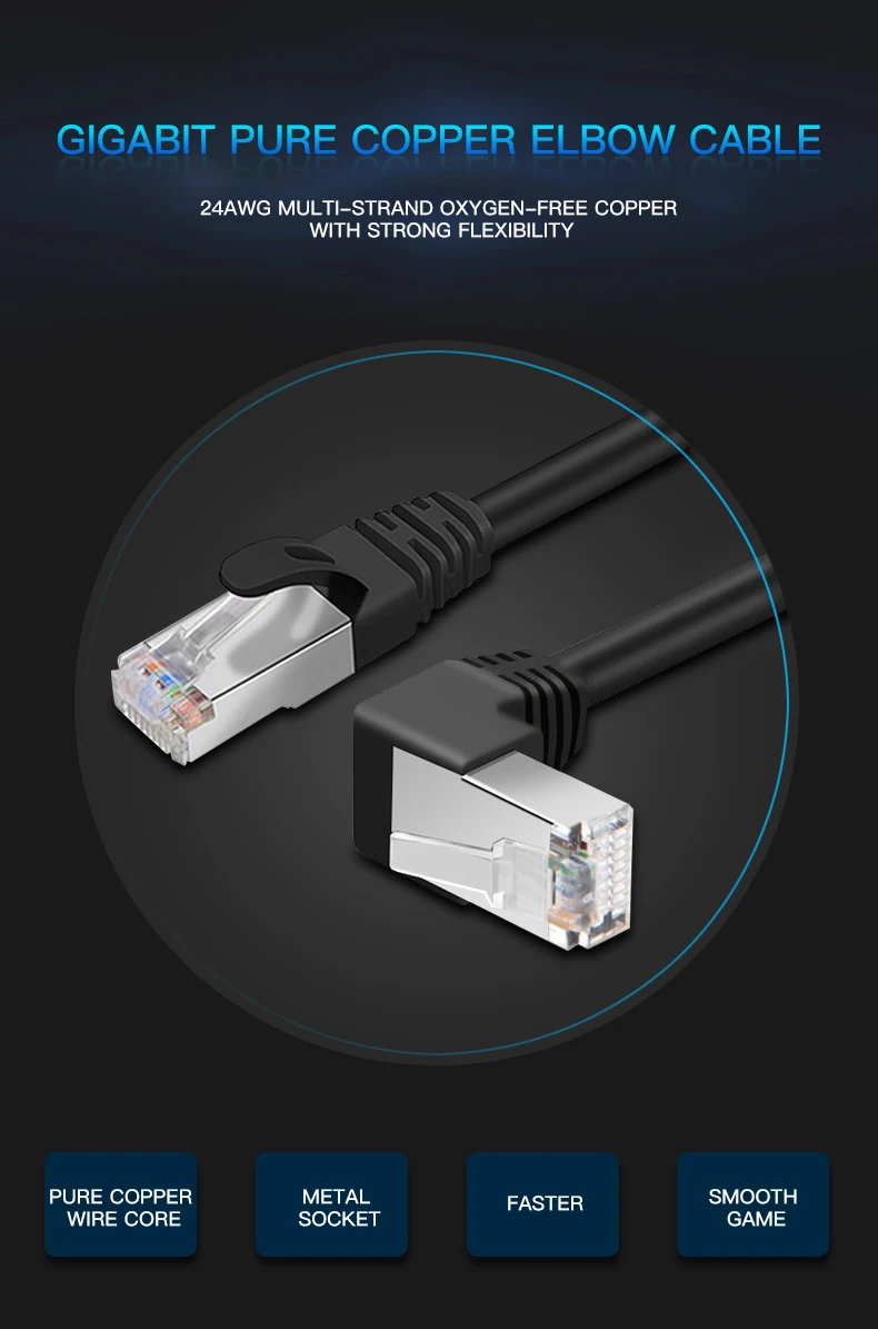 Generic Cat6 Cable RJ45 Right Angle UTP Network Cable Patch