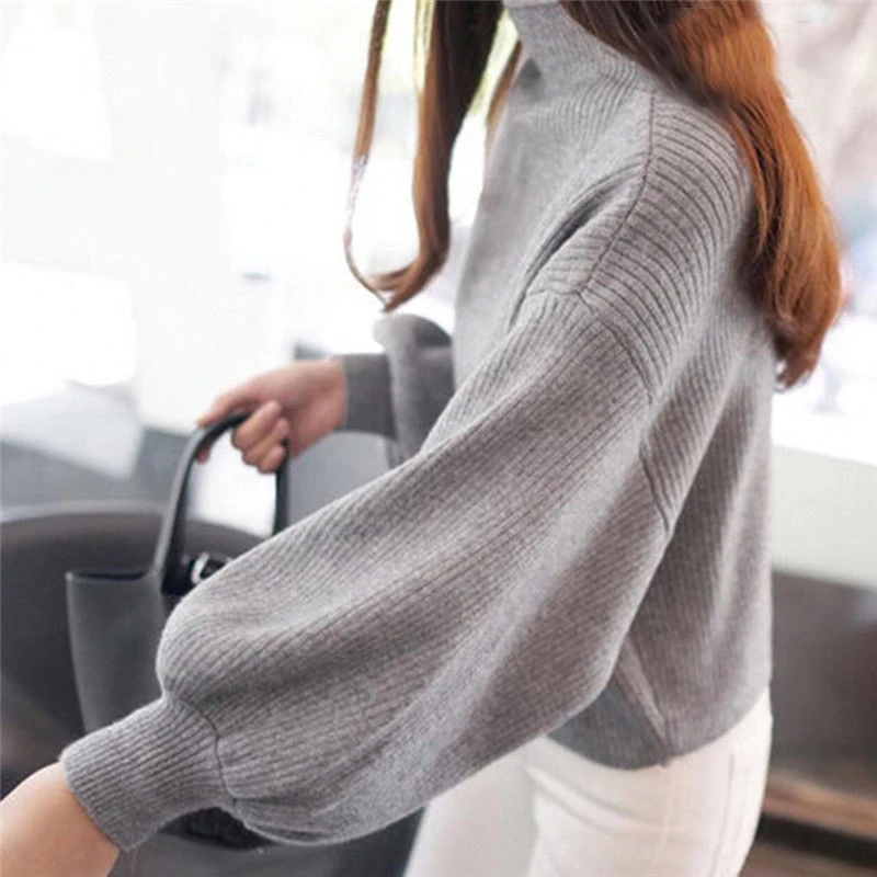 Pure Sweater Solid Color Coats High Neck Pullovers Women Loose Knitted Outwear Sweatershirt Pullover
Pure Sweater Solid Color Coats High Neck Pullovers Women Loose Knitted Outwear Sweatershirt Pullover