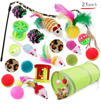 11 Style Set Cat Toys Assortments Tunnel Kitten Feather Teaser Wand Interactive Feather Toy Fluffy Mouse Crinkle Balls for Cat
11 Style Set Cat Toys Assortments Tunnel Kitten Feather Teaser Wand Interactive Feather Toy Fluffy Mouse Crinkle Balls for Cat