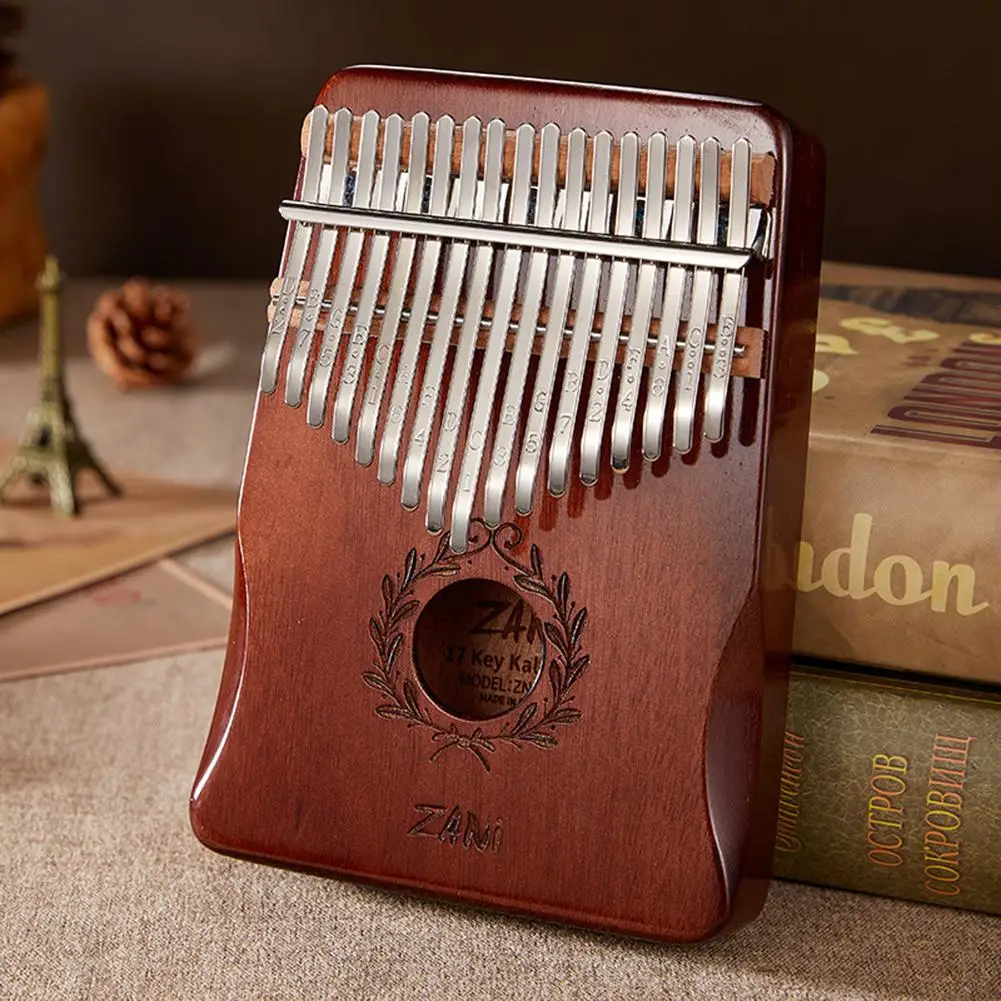 Mahogany 17 keys Thumb Piano C-tune Kalimba Portable Small Keyboard Musical Instrument Olive Branch Pattern Mbira Sanza | Спорт и