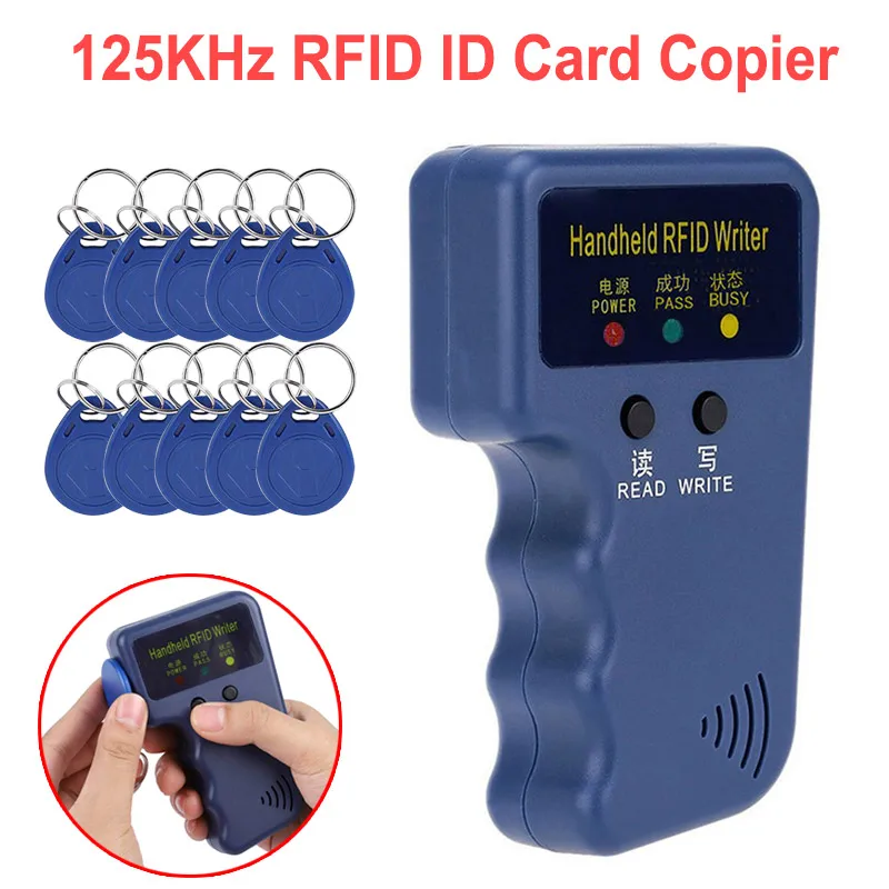 125KHz RFID Copier Writer Duplicator Programmer Reader T5577 EM4305 5200 Rewritable RF Control Card Readers ID Tags Card
125KHz RFID Copier Writer Duplicator Programmer Reader T5577 EM4305 5200 Rewritable RF Control Card Readers ID Tags Card