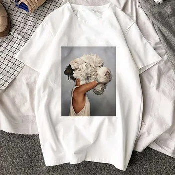 Sexy Flowers Feather Print Women T Shirt Plus Size Tops Casual Female Tshirts Summer Short-sleeved Harajuku Aesthetics T-shirt
Sexy Flowers Feather Print Women T Shirt Plus Size Tops Casual Female Tshirts Summer Short-sleeved Harajuku Aesthetics T-shirt
