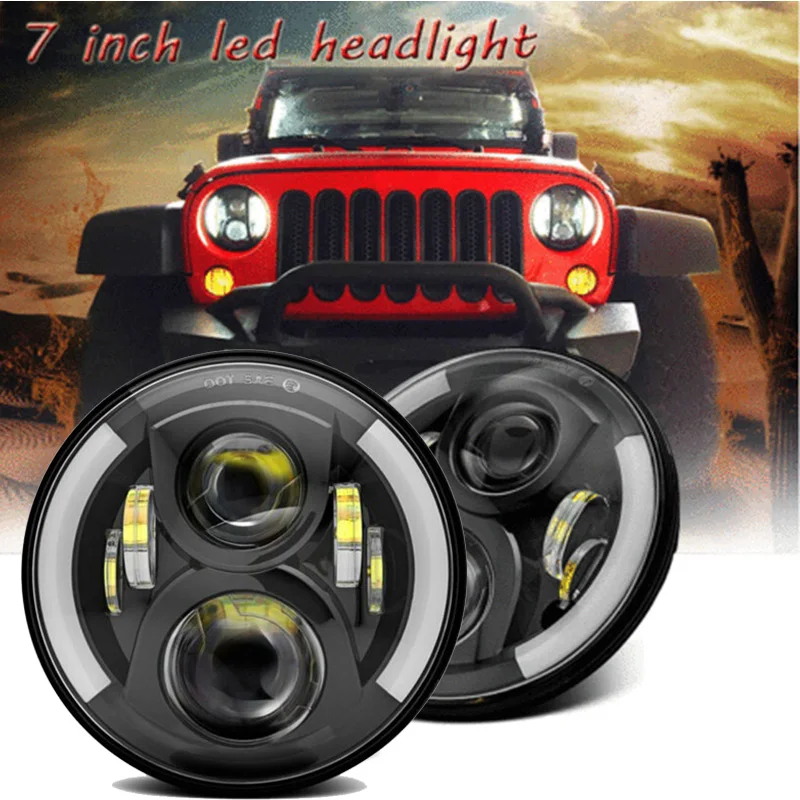 7Inch Round LED Headlight Halo Ring Angel Eye DRL Amber Turn Signal Projector HeadLamp For Jeep Wrangler Off Road Lada NIva 4x4
7Inch Round LED Headlight Halo Ring Angel Eye DRL Amber Turn Signal Projector HeadLamp For Jeep Wrangler Off Road Lada NIva 4x4