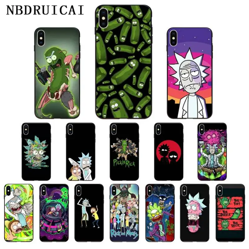 

NBDRUICAI Pickle Rick and Morty TPU Soft Silicone Phone Case Cover for iPhone 11 pro XS MAX 8 7 6 6S Plus X 5 5S SE XR case