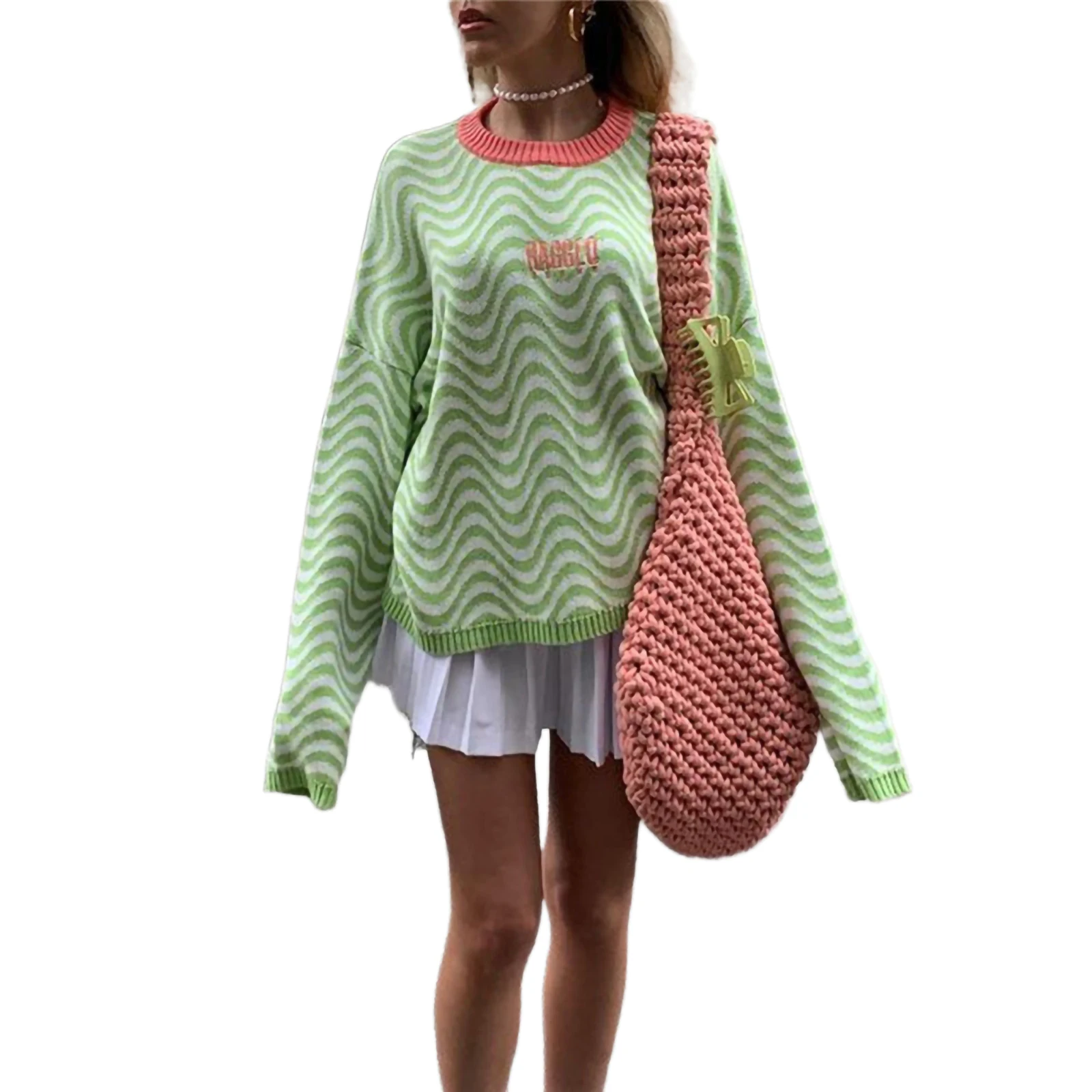 Фото Вязаная одежда с длинным рукавом для девочек повседневный свободный свитер | Водолазки (1005003449950334)