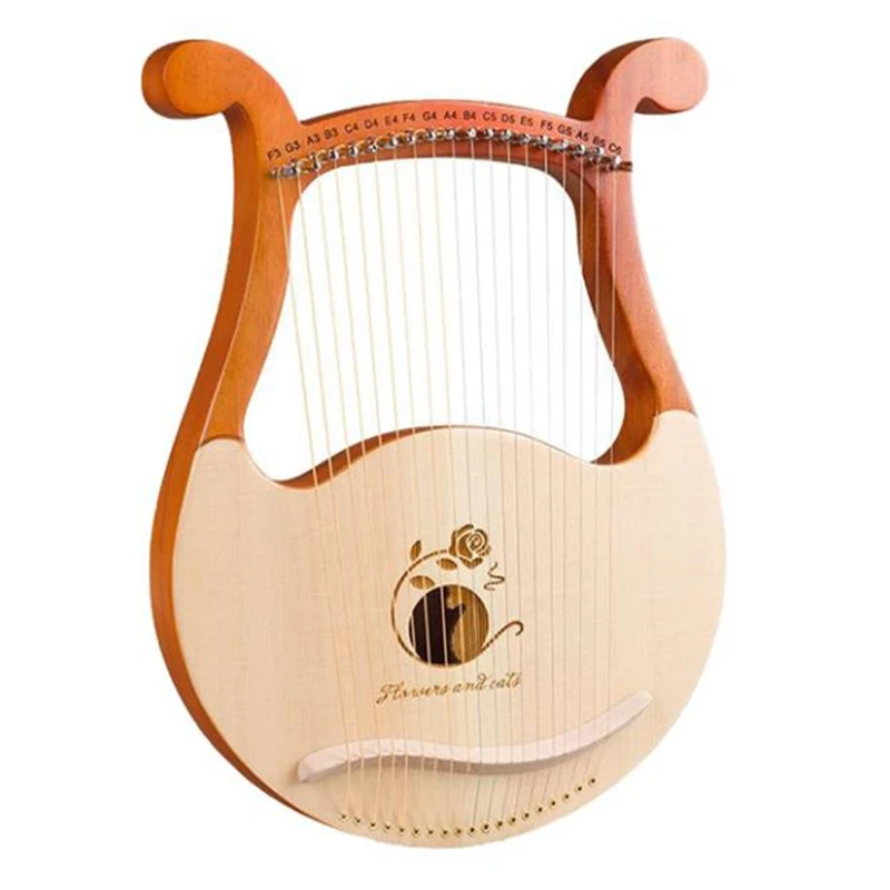 Новый Lyre Harp 19 струн древесины с уникальным узором резные телефонные символы