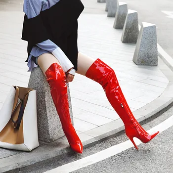 Natascha Sexy Winter Leather Thigh High Boots Women High Heels Over The Knee Boots For Women Point Toe Fetish Party Long Shoes
Natascha Sexy Winter Leather Thigh High Boots Women High Heels Over The Knee Boots For Women Point Toe Fetish Party Long Shoes