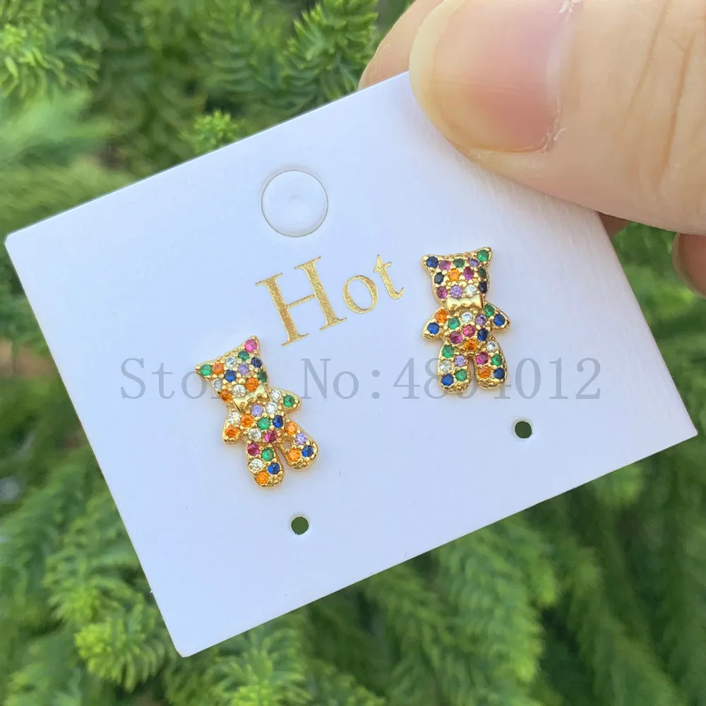 Women Fashion Jewelry Bear Shape Earring Inlaid with Crystals High Quality Manufacturing Process and Electroplating Technology
Women Fashion Jewelry Bear Shape Earring Inlaid with Crystals High Quality Manufacturing Process and Electroplating Technology