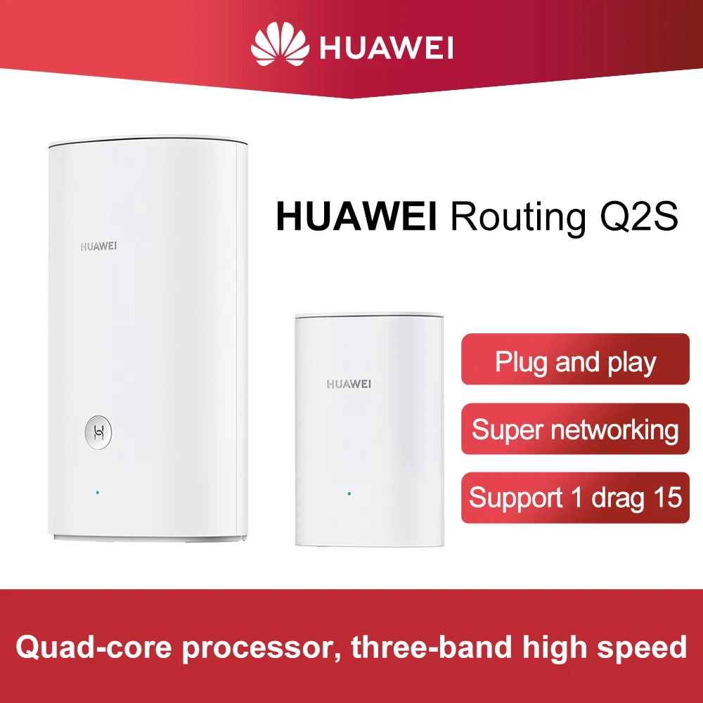 HUAWEI WiFi Q2S (1 Base + 1 Satellite) WiFi Router Gigabit 5G Hybrid Router Home Mesh Office High Speed Internet Routing
HUAWEI WiFi Q2S (1 Base + 1 Satellite) WiFi Router Gigabit 5G Hybrid Router Home Mesh Office High Speed Internet Routing