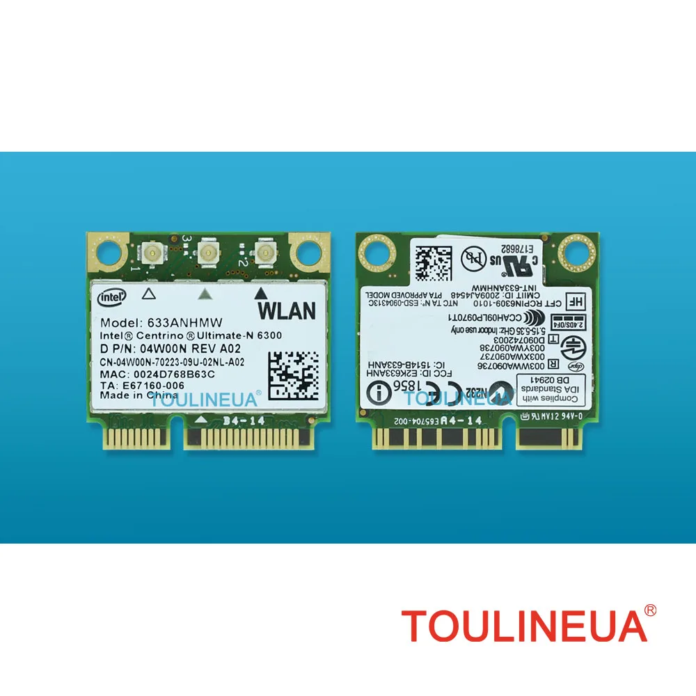 Беспроводная сетевая карта для intel Centrino Ultimate-N 6300 Intel 633ANHMW 6300AN 2 4-450 Мбит/с Wi-Fi |