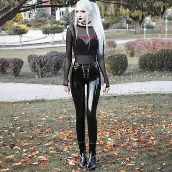 2020 Punk Style Shiny Faux Leather Pencil Pants Women High Waist Lace Up PU Pants Ladies Skinny Leather Trousers Wet Look
2020 Punk Style Shiny Faux Leather Pencil Pants Women High Waist Lace Up PU Pants Ladies Skinny Leather Trousers Wet Look