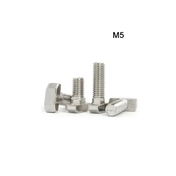 

20pcs 2020 Series M5 Hammer Head T Bolt Screw Nickel Plated For 2020 Aluminum Profile T-slot M5*10/12/16/20/25 30mm High Quality