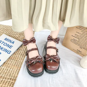 Harajuku Style Vintag PU Single Shoes Female Summer Japanese Round head Shallow mouth Bowknot Lolita Women Shoes College style
Harajuku Style Vintag PU Single Shoes Female Summer Japanese Round head Shallow mouth Bowknot Lolita Women Shoes College style