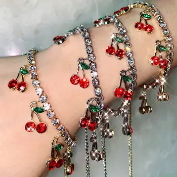 Flatfoosie New Shiny Cherry Crystal Bracelets For Women Gold Silver Color Bling Rhinestone Bracelet Fashion Party Jewelry Gifts
Flatfoosie New Shiny Cherry Crystal Bracelets For Women Gold Silver Color Bling Rhinestone Bracelet Fashion Party Jewelry Gifts