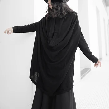 Loose Women Black Asymmetrical Big Size Knitting T-shirt New Irregular Collar Long Sleeve Fashion Spring Autumn 2020 1S2530Q
Loose Women Black Asymmetrical Big Size Knitting T-shirt New Irregular Collar Long Sleeve Fashion Spring Autumn 2020 1S2530Q