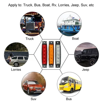 Hot Car light 10X 12V 6 LED Amber Side Marker Light Indicator for Truck Bus Boat Rv Lorries Jeep Suv White
Hot Car light 10X 12V 6 LED Amber Side Marker Light Indicator for Truck Bus Boat Rv Lorries Jeep Suv White