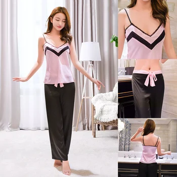 Women's Pajamas Set Solid Color Loose-Fit Two-Piece Nightwear Cami and Pants Set
Women's Pajamas Set Solid Color Loose-Fit Two-Piece Nightwear Cami and Pants Set
