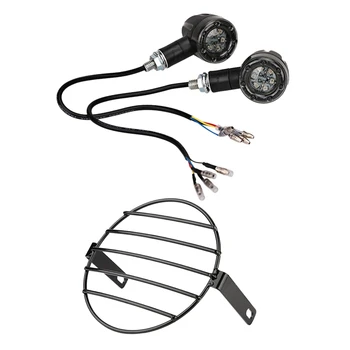 2Pcs Motorcycle Turn Signal 6Led Indicator Locomotive Universal Turn Signal & 1x Motorcycle Headlight Cover-7Inch
2Pcs Motorcycle Turn Signal 6Led Indicator Locomotive Universal Turn Signal & 1x Motorcycle Headlight Cover-7Inch