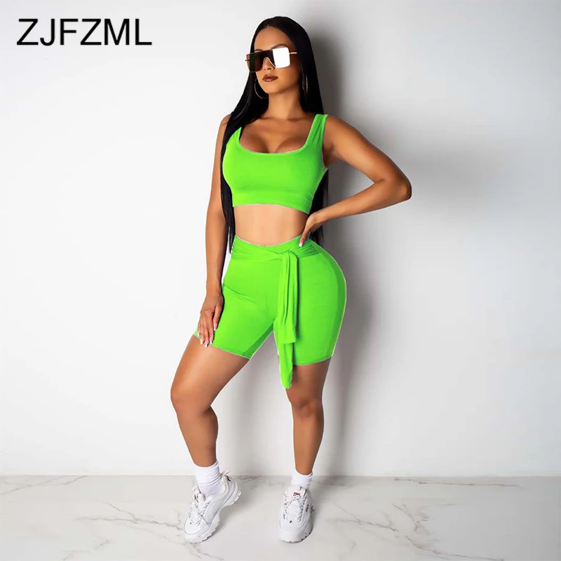 Causal Plus Size Two Piece Short Sets for Women Sleeveless Open Back Cropped Tank Top and Tie Up Biker Shorts Sportswear Suits
Causal Plus Size Two Piece Short Sets for Women Sleeveless Open Back Cropped Tank Top and Tie Up Biker Shorts Sportswear Suits