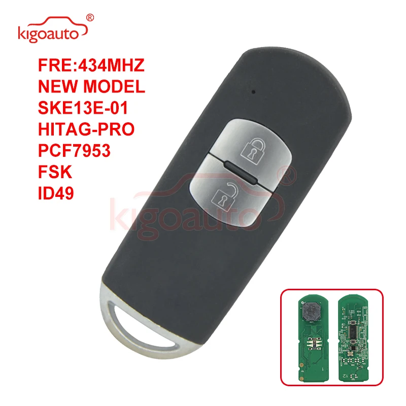 Kigoauto Replacement Remote Car Key 2 Button 433MHz ID83 Chip FOB for Mazda CX-5 FCC ID: SKE13E-01 CMIIT ID: 2011DJ5486
Kigoauto Replacement Remote Car Key 2 Button 433MHz ID83 Chip FOB for Mazda CX-5 FCC ID: SKE13E-01 CMIIT ID: 2011DJ5486