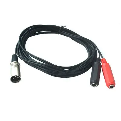 3 контактный XLR кабель для мужчин двойной 1/4 "6 35 мм Женский Джек штекер TRS аудио Y