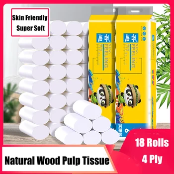 New Design 18Rolls 4 Ply Toilet Paper Kitchen Napkin Paper Skin Friendly Natural Wood Pulp Bath Tissue Bathroom Accsessories
New Design 18Rolls 4 Ply Toilet Paper Kitchen Napkin Paper Skin Friendly Natural Wood Pulp Bath Tissue Bathroom Accsessories