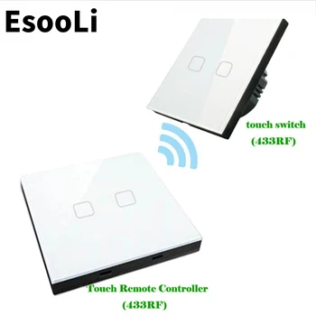 EsooLi 2 Gang 2 Way EU Standard White Wireless Remote Wall Light Touch Switch Wireless Stick Remote Touch Switch MUTE Switch
EsooLi 2 Gang 2 Way EU Standard White Wireless Remote Wall Light Touch Switch Wireless Stick Remote Touch Switch MUTE Switch