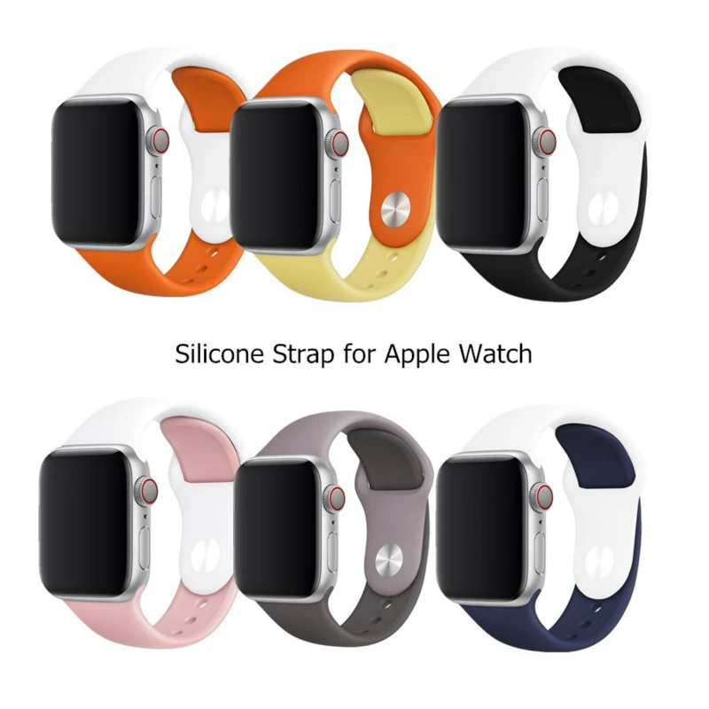Colorful Soft Silicone Strap for Apple Watch Series 5/4/3/2/1 two-tone Watchband 38 40MM For iWatch Edition Band 42 44 MM 23cm
Colorful Soft Silicone Strap for Apple Watch Series 5/4/3/2/1 two-tone Watchband 38 40MM For iWatch Edition Band 42 44 MM 23cm