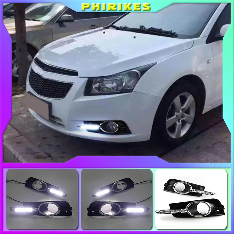 

Светодиодные дневные ходовые огни DRL для Chevrolet Cruze 2009-2014 DRL Противотуманные фары с указателем поворота затемненсветильник