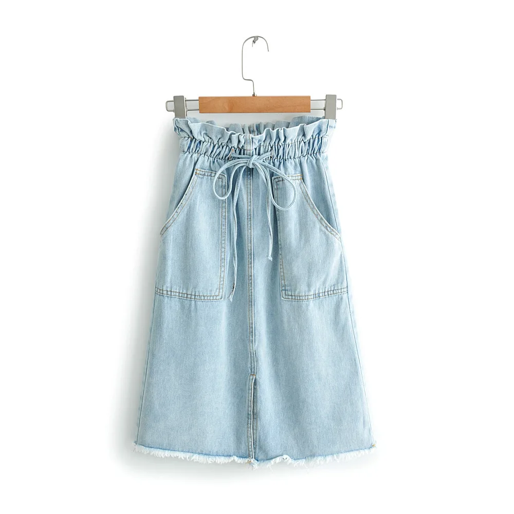 2019 Western Style Spring And Summer Women's Dress New Style High-waisted Frilled Slimming Slit One-step Skirt Denim Skirt
2019 Western Style Spring And Summer Women's Dress New Style High-waisted Frilled Slimming Slit One-step Skirt Denim Skirt