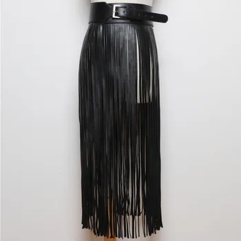 LANMREM 2020 Personality Long Fringed Skirt Ladies Girdle Fashion Wild Wide Belt Black Belt Decorative Dress PC198
LANMREM 2020 Personality Long Fringed Skirt Ladies Girdle Fashion Wild Wide Belt Black Belt Decorative Dress PC198