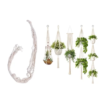 8 Pcs Macrame Plant Hangers Handmade Cotton Rope Hanging Planters Set Flower Pots Holder Stand, 3Pcs White & 5Pcs Beige
8 Pcs Macrame Plant Hangers Handmade Cotton Rope Hanging Planters Set Flower Pots Holder Stand, 3Pcs White & 5Pcs Beige