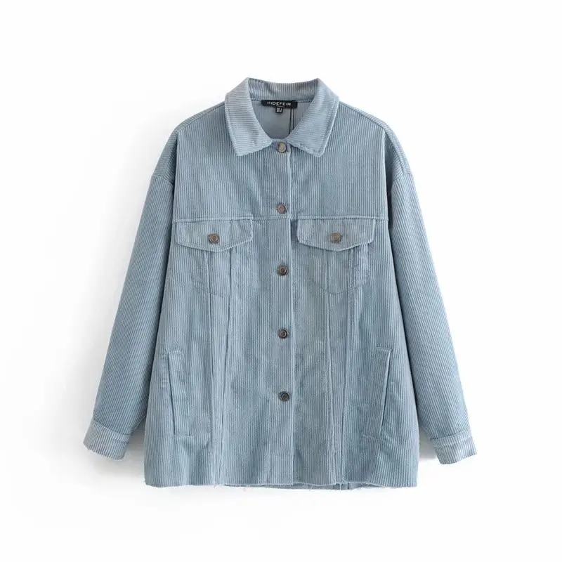 2019 Spring New Style Retro WOMEN'S Dress BF Style Shirt Corduroy Jacket Loose-Fit Solid Color Tops Trend
2019 Spring New Style Retro WOMEN'S Dress BF Style Shirt Corduroy Jacket Loose-Fit Solid Color Tops Trend