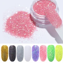 1 g/caixa holo prego brilho em pó gradiente para gel uv polonês unhas decorações açúcar glitter mergulho manicure arte do prego(China)
