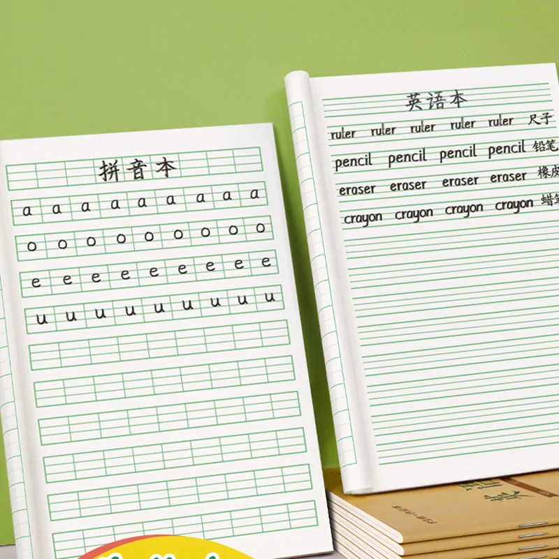 10 books English Pinyin Four-Line Grid Four-Line Three Grid Copying Exercise Book Tianzi Vocabulary Homework Libros Livros Art
10 books English Pinyin Four-Line Grid Four-Line Three Grid Copying Exercise Book Tianzi Vocabulary Homework Libros Livros Art