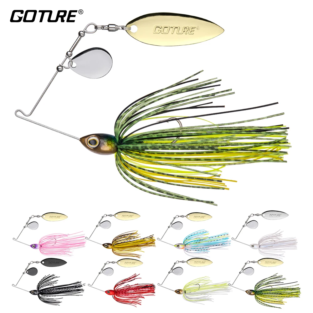 Goture Fishing Lure Spinnerbait 10g 14g Jig Metal Lead Head Spinner Spoon Bait For Bass Fishing Tandem Willow+Colorado Bladed 
Goture Fishing Lure Spinnerbait 10g 14g Jig Metal Lead Head Spinner Spoon Bait For Bass Fishing Tandem Willow+Colorado Bladed