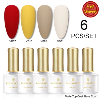 BORN PRETTY Gel Kit 6PCS Gel Nail Polish Set 6ml Pure Nail Color Soak Off UV LED Gel Varnish Matte Gel Nail Kit Nail Art Design
BORN PRETTY Gel Kit 6PCS Gel Nail Polish Set 6ml Pure Nail Color Soak Off UV LED Gel Varnish Matte Gel Nail Kit Nail Art Design