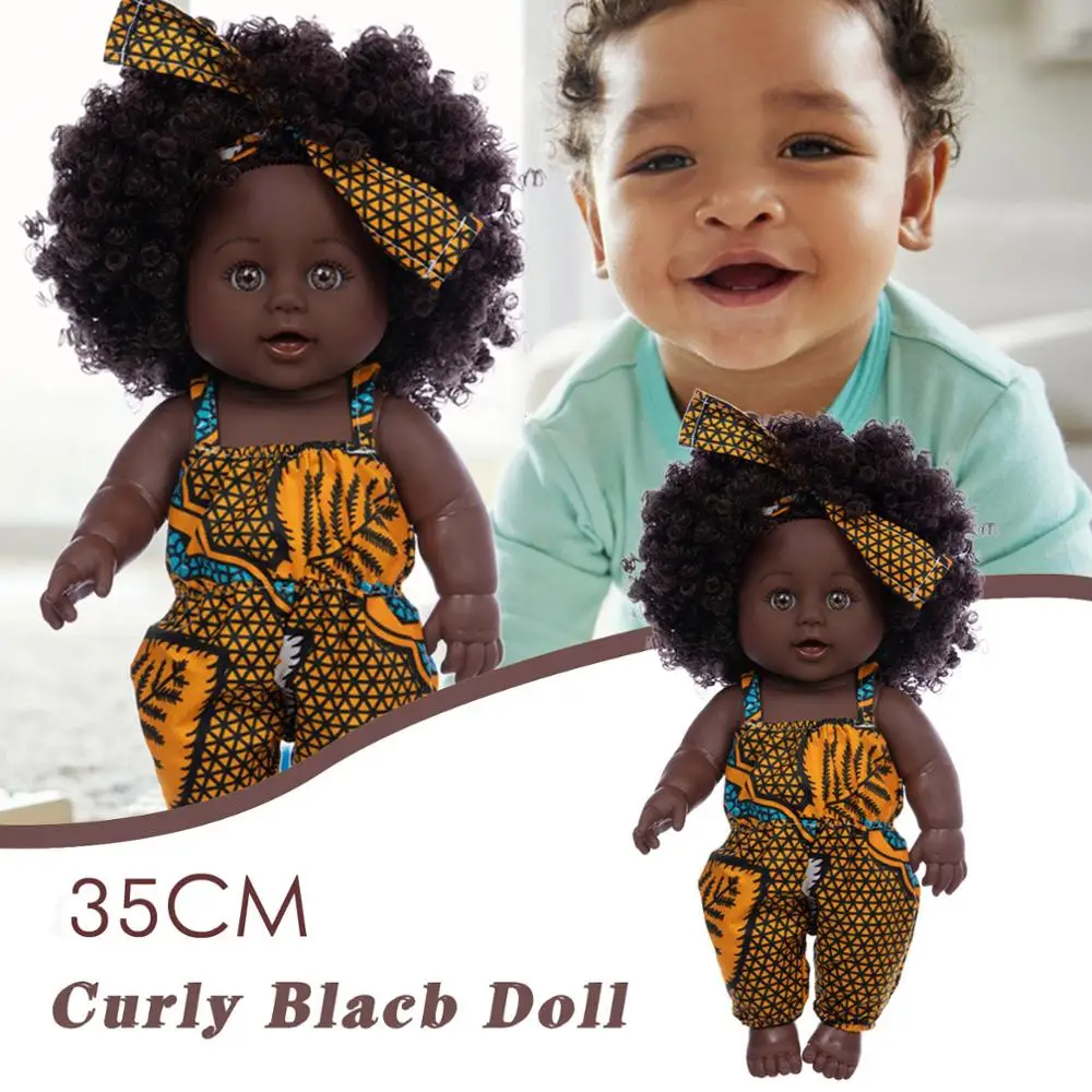 Lifelike Dolls Toy кђкла игѬђки African Black girls doll Cute Curly 35CM Vinyl Baby Toys Christmas gifts 2021 art collection
Lifelike Dolls Toy кђкла игѬђки African Black girls doll Cute Curly 35CM Vinyl Baby Toys Christmas gifts 2021 art collection