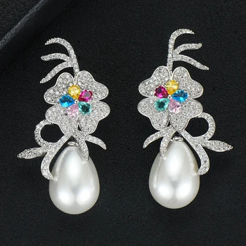 Siscathy Elegant Luxury Big Flower Dangle Pearl Pendant Earrings for Women Bridal Wedding Party boucle d'oreille femme 2019
Siscathy Elegant Luxury Big Flower Dangle Pearl Pendant Earrings for Women Bridal Wedding Party boucle d'oreille femme 2019