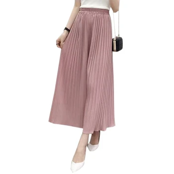 Pants Pantalones Mujer Women Sweet Pleated Loose Thin Wide Leg Pants Cotton Blend Nine Thin Section Breathable Casual Nine Pant:
Pants Pantalones Mujer Women Sweet Pleated Loose Thin Wide Leg Pants Cotton Blend Nine Thin Section Breathable Casual Nine Pant: