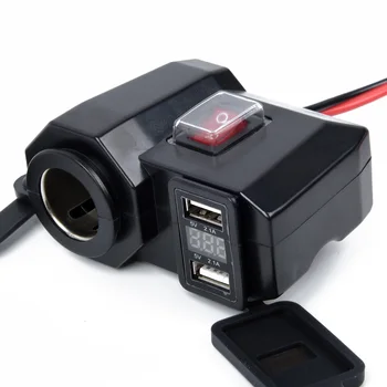 Motorcycle Charger 5V 2.1A Output Dual USB Ports Cigarette Lighter Socket Outlet Design Waterproof Independent Switch Charger
Motorcycle Charger 5V 2.1A Output Dual USB Ports Cigarette Lighter Socket Outlet Design Waterproof Independent Switch Charger