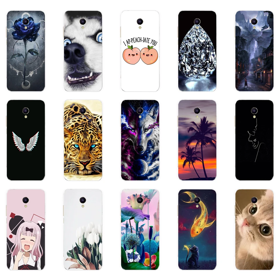 Фото For Meizu M5C Case Silicon Soft TPU Phone Cover for M5S M 5 S Coque Bumper full 360 Protective fundas cute cat dog 8 | Мобильные