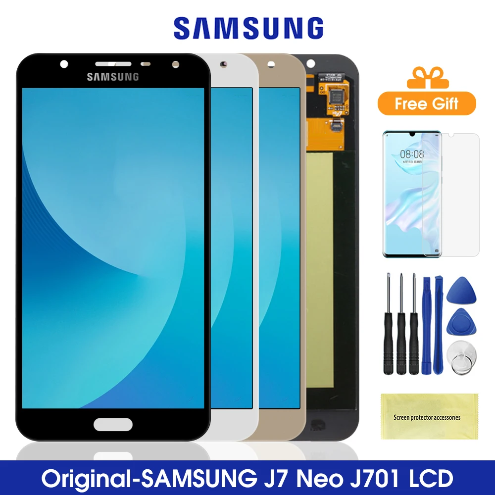 Оригинальный J701 ЖК-дисплей для Samsung Galaxy J7 neo с сенсорным экраном в сборе J701F J701M J701MT