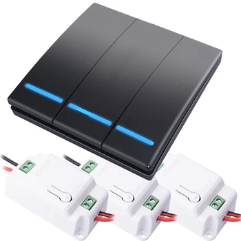 SMATRUL Wireless Smart Button Switch Light Button RF Remote Control Receiver Bedroom Ceiling Light 3 Switch 3 Controller
SMATRUL Wireless Smart Button Switch Light Button RF Remote Control Receiver Bedroom Ceiling Light 3 Switch 3 Controller